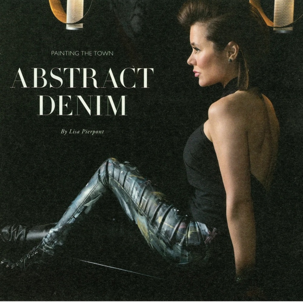 DANIELA CORTE X HELOISA HELENA FITZGERALD ORIGINAL SPLATTERED PAINTED WAX JEANS